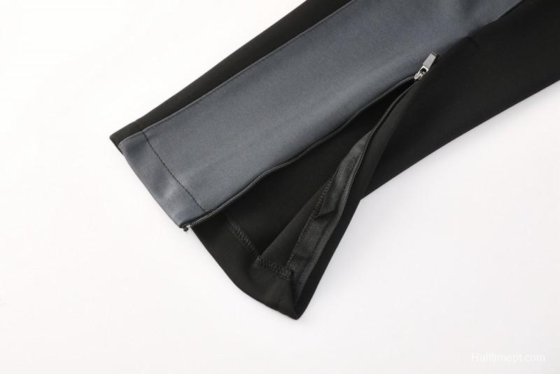 2025 Nike Air Black Tracksuit Set with Gray and White Accents Full Zipper Jacket + Long Pants