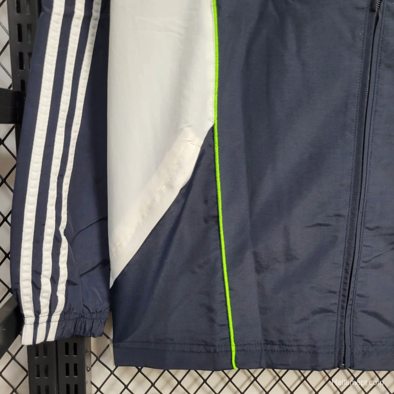 25/26 Real Madrid Jacket Navy/White Windbreaker