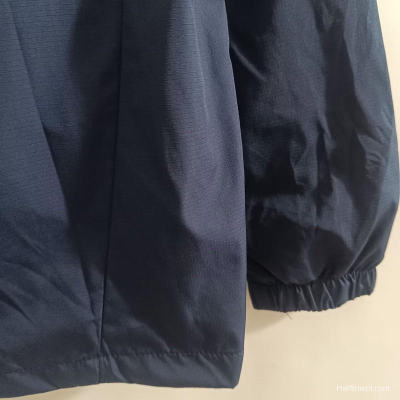 25/26 Real Madrid Blue Mid-length Windbreaker Jacket