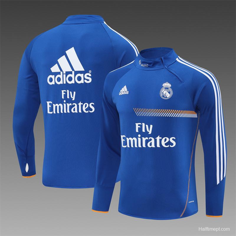 Retro 13/14 Real Madrid Color Blue Half Zipper Jacket