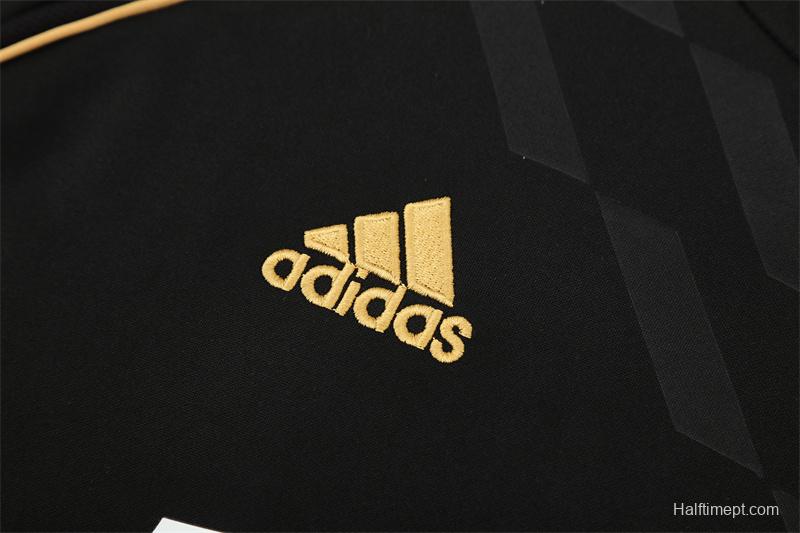 Retro 11/12 Real Madrid Black Half Zipper Jacket+Long Pants