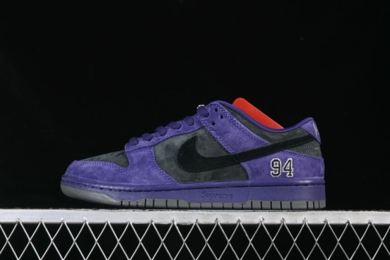 Nike Supreme Dunk SB Dunk Low Casual Skate Shoes Grey Purple - HQ8487-500