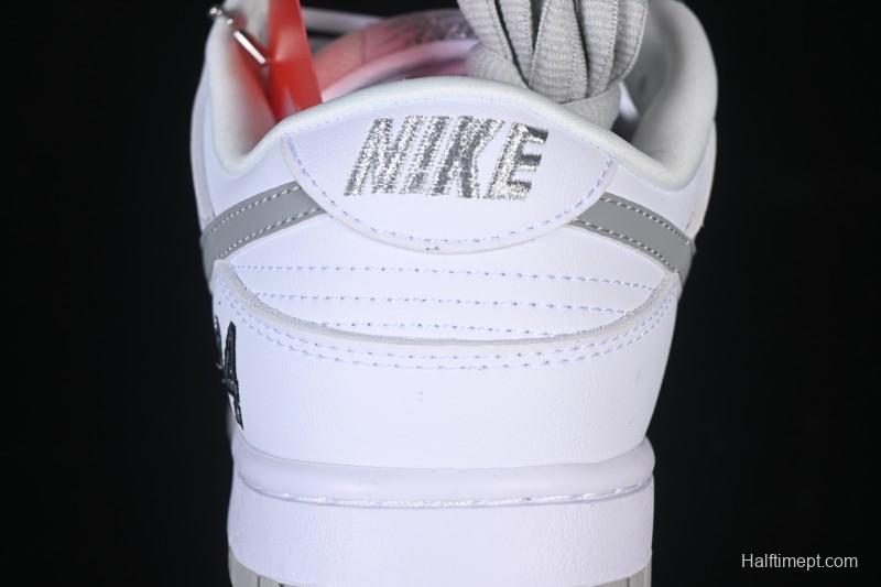Nike Supreme x Dunk SB Dunk Low White Low-Top Casual Skate Shoes - HQ8487-100