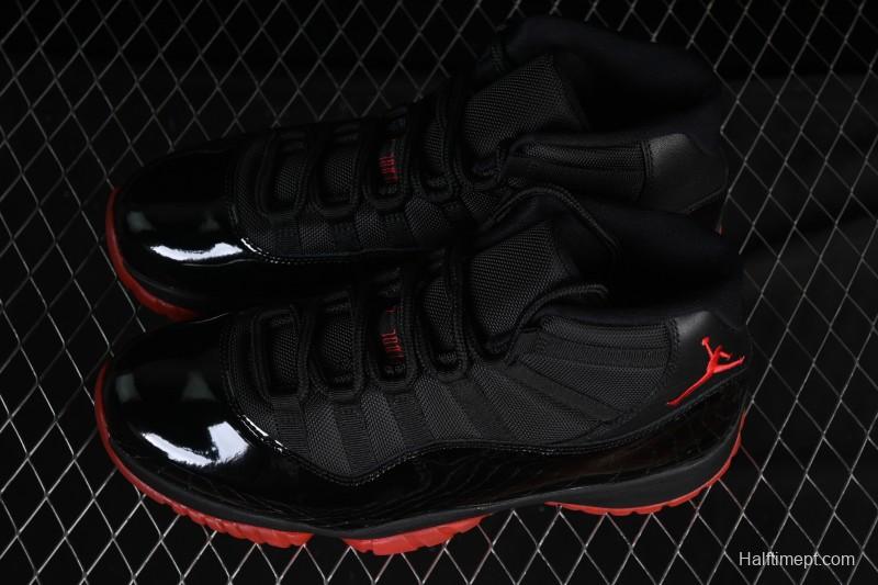 Nike Air Jordan 11 Retro Black Red Basketball Shoes - 378037-326
