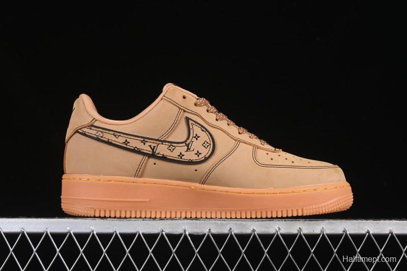 Nike Air Force 1 '07 Low LV Collaboration Wheat Print Casual Sneakers - DK0188-082