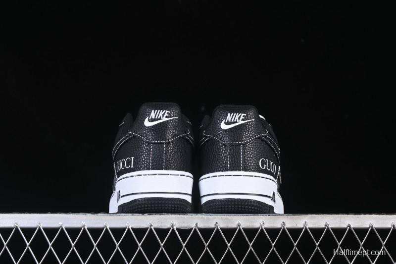 Nike Air Force 1 '07 Low Gucci Collaboration Litchi Grain Print Casual Sneakers - AH8462-002