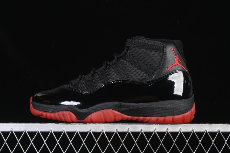 Nike Air Jordan 11 Retro Black Red Basketball Shoes - 378037-326