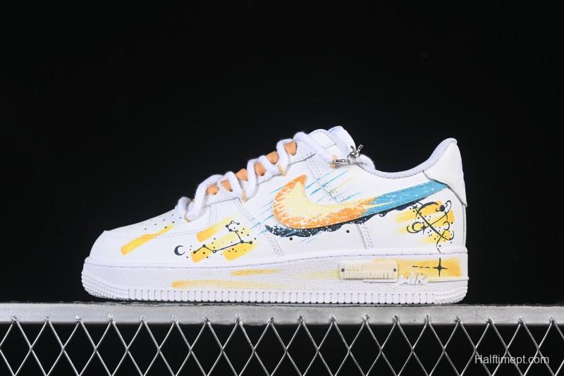 Nike Air Force 1 '07 Low Leo Hand-Painted Doodle Zodiac Series Low-Top Casual Sneakers - 723-822
