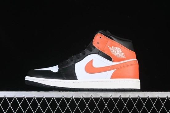 Nike Air Jordan 1 Mid AJ1 Black White Orange - DQ8426-801