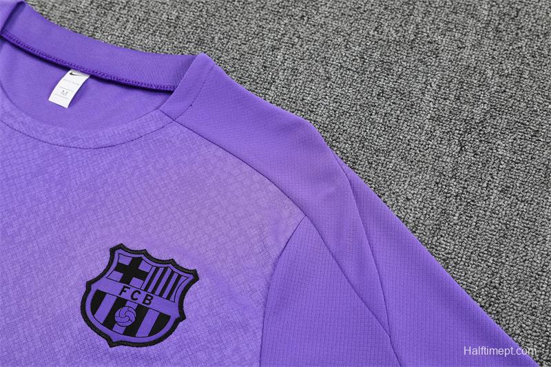 25/26 Barcelona Purple Joint Edition with XS Short Sleeve+Soccer Shorts