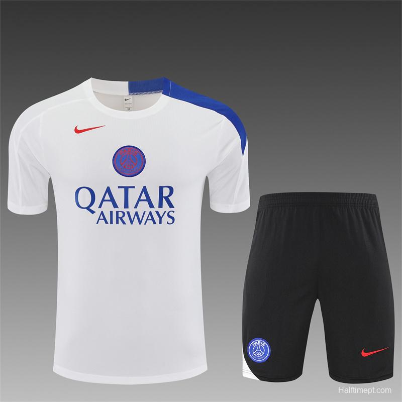 25/26 PSG White T90 with XS Short Sleeve+Soccer Shorts
