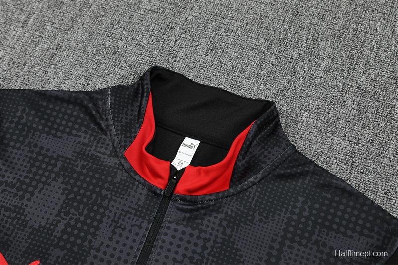 25/26 AC Milan Black Camouflage Half Zipper Jacket+Long Pants