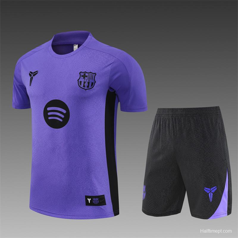 25/26 Barcelona Purple Joint Edition with XS Short Sleeve+Soccer Shorts
