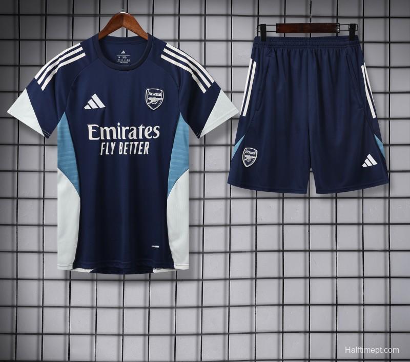 25/26 Real Madrid Navy Short Sleeve Jersey+Shorts