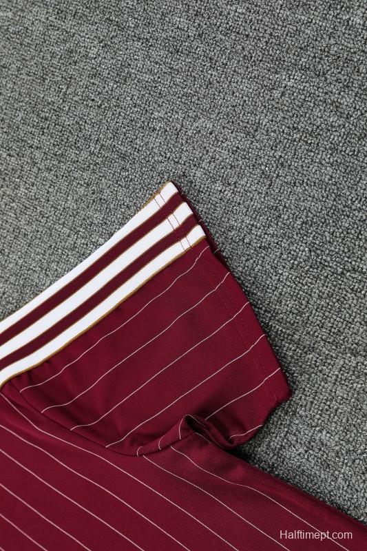 25/26 Arsenal Adidas Original Wine Short Sleeve Jersey+Shorts