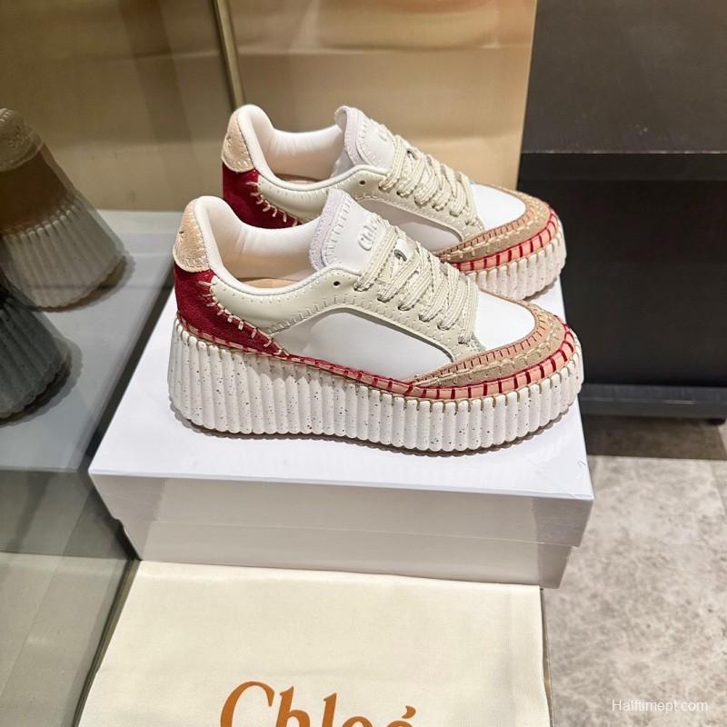 Chloe 2025/SS Hand-Stitched Mark Line Casual Shoes - LY00350