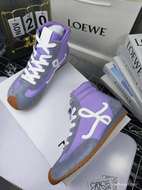 LOEWE High-Top German Training Sneakers Retro Casual White Shoes - LY00330