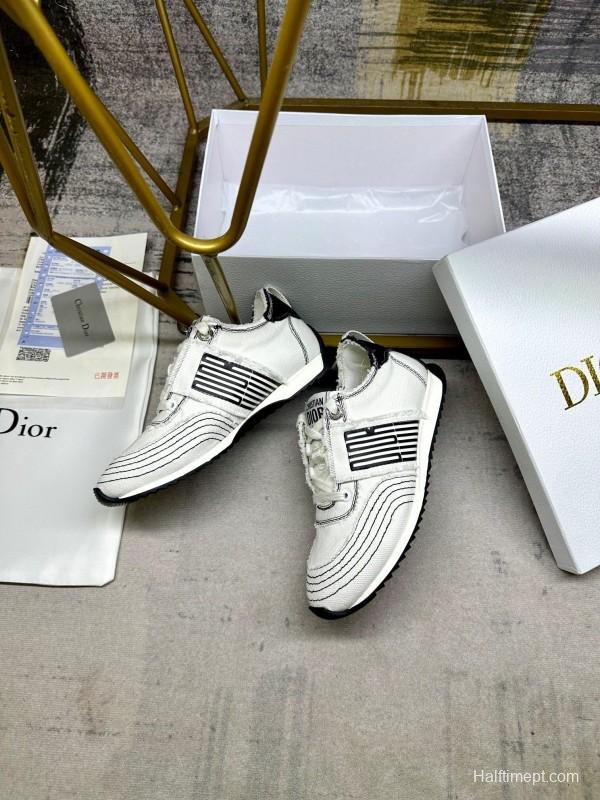 Dior Fall 2025/SS Classic Retro Canvas Sneakers with Fringe Details - LY00270
