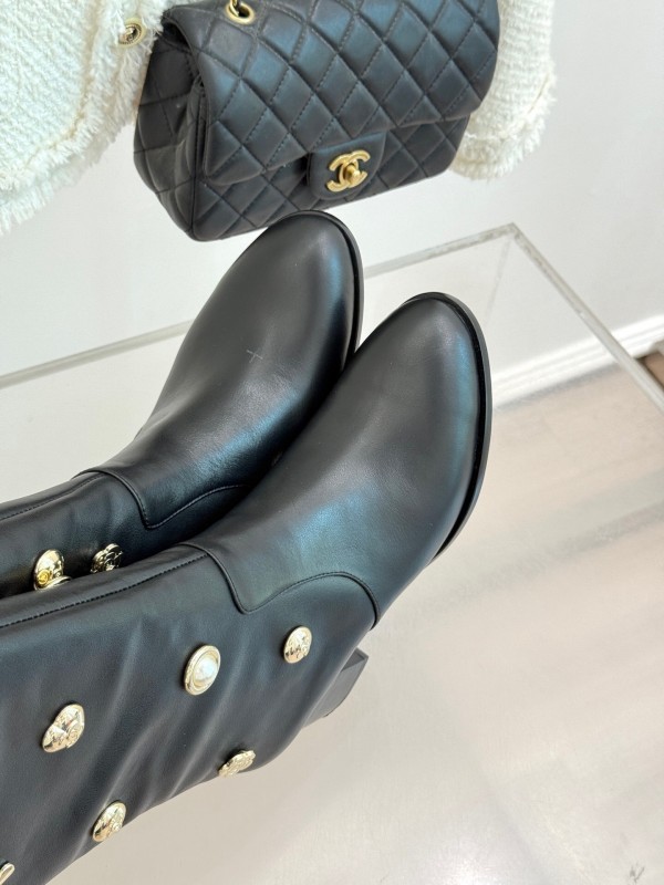 Chanel 2025/SS Double C Metal Buckle High Heel Boots - KFY00530