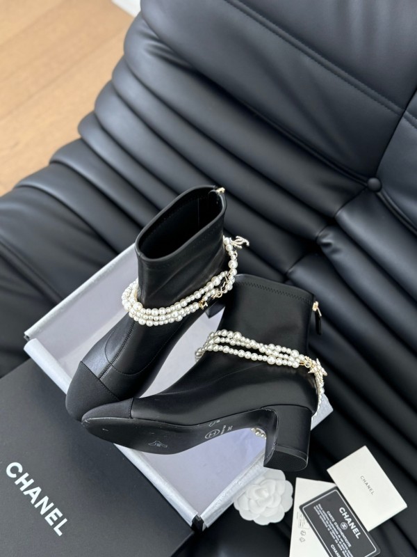 Chanel Pearl Collection Mary Jane Short Boots - LY00360