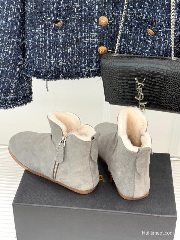 ALAIA Minimalist Side Zipper Retro Snow Boots - KFY00320