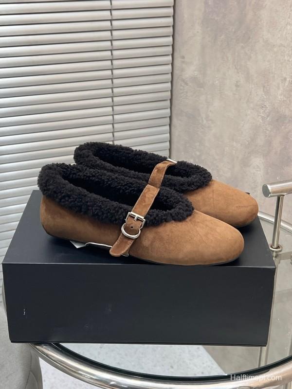 Alaia Fall/Winter 2025 Wool Mary Jane Ballet Flats - KFY00310