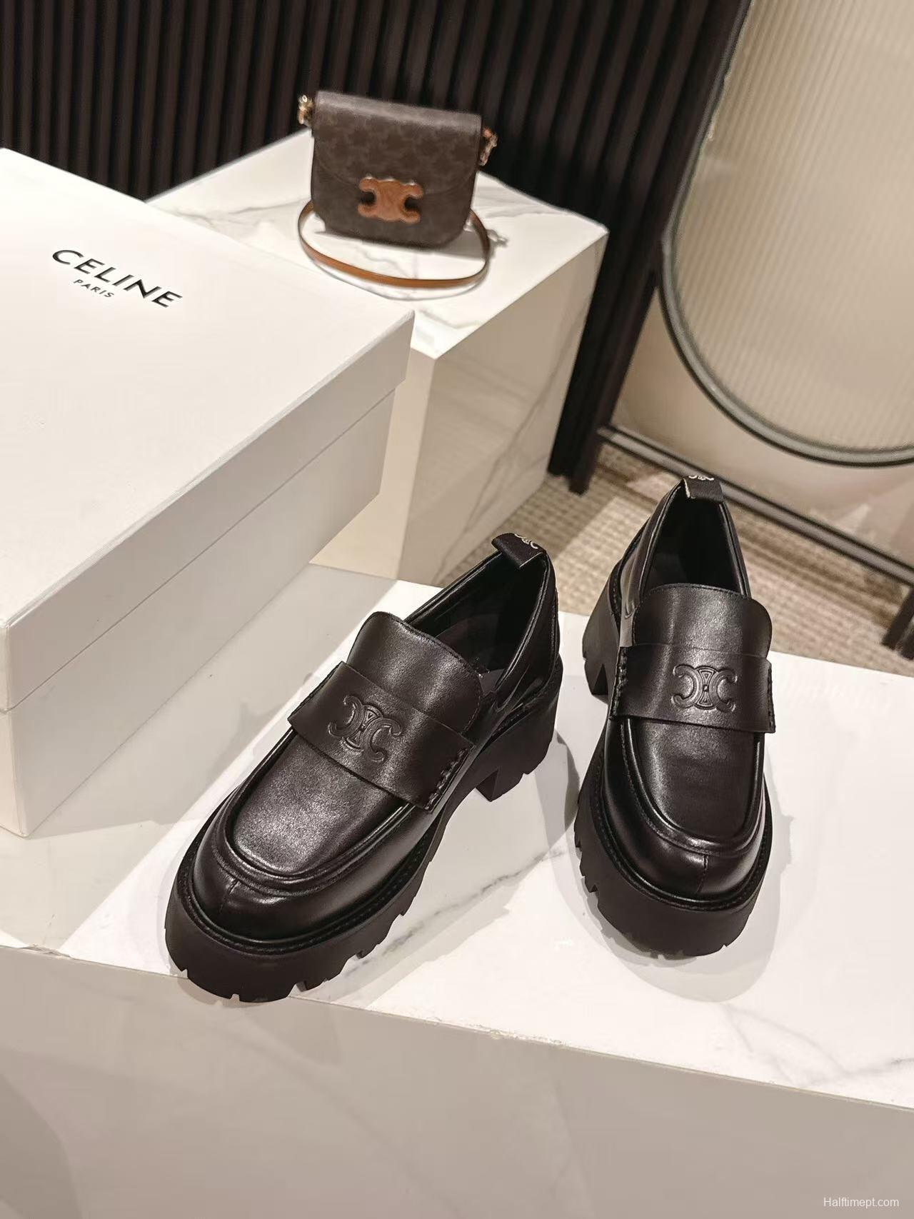 CELINE 2025/SS Lisa Same Style Platform Loafers - LY00300
