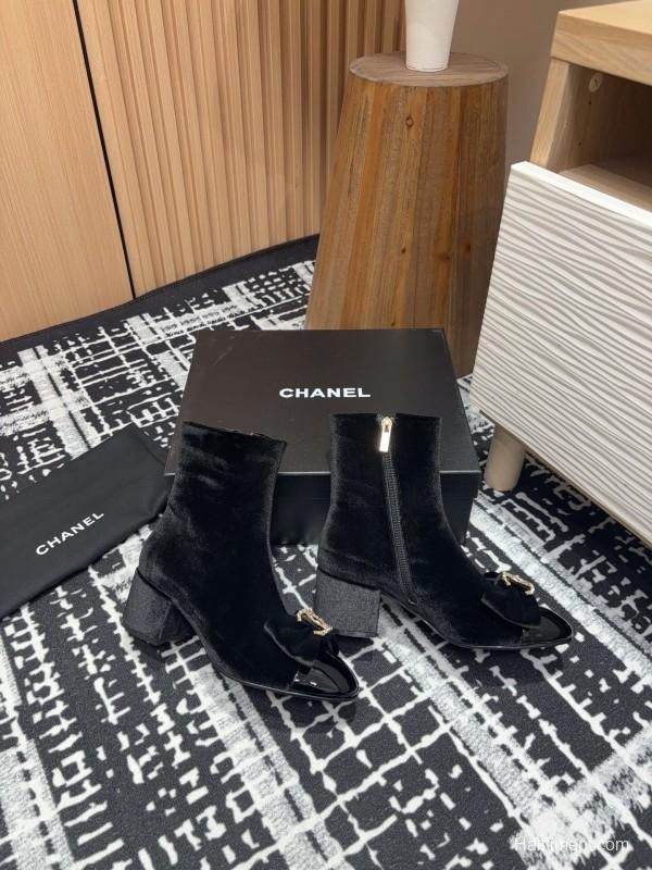 Chanel 2025/SS Bow CC Crystal Buckle Ankle Boots - LY00340/LY00350