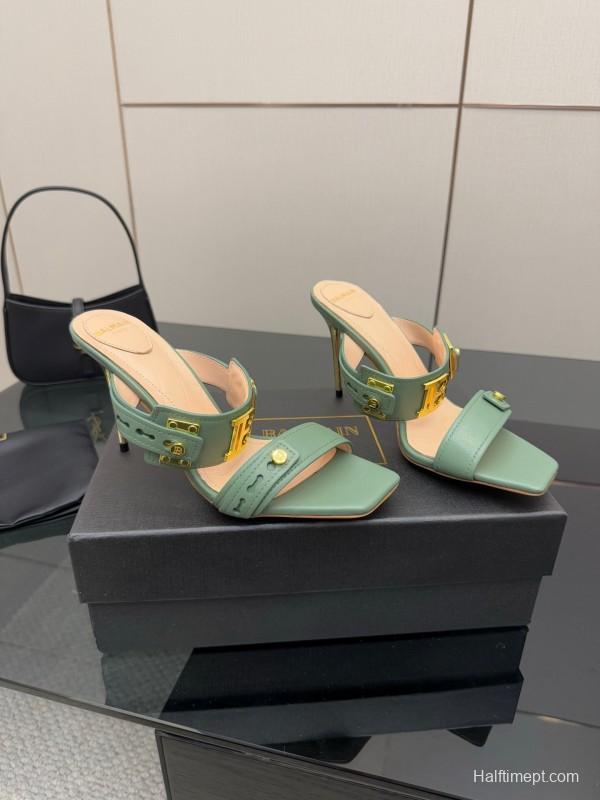 Balmain 2025 SS Metal Heel High Heel Sandals - KFY00320