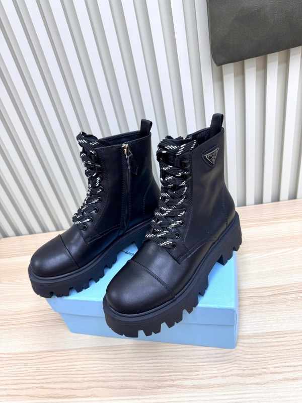 Prada 2025/SS Platform Martin Boots with Iconic Triangle Logo - LY0350