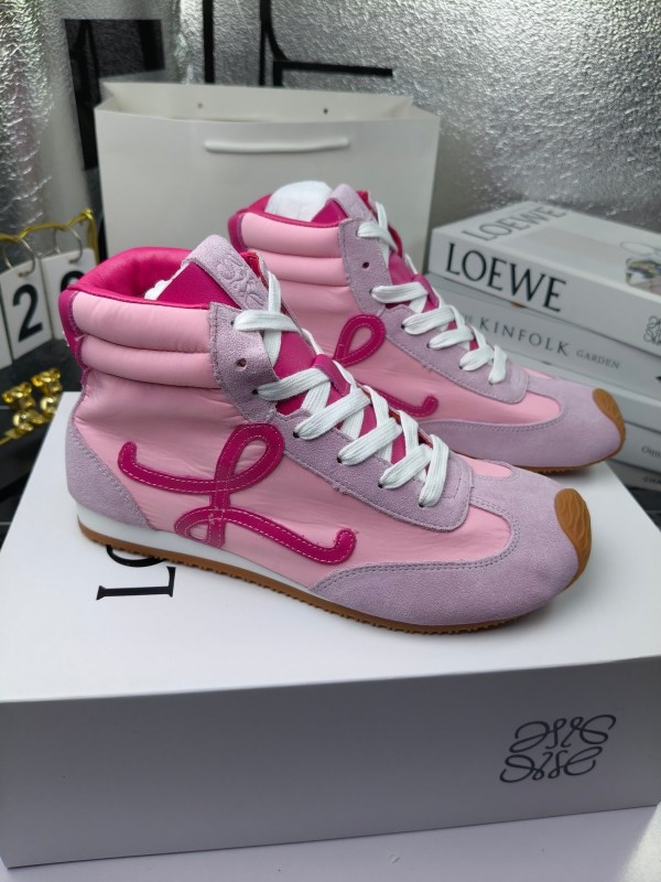 LOEWE High-Top German Training Sneakers Retro Fashion Casual White Shoes - LY00330