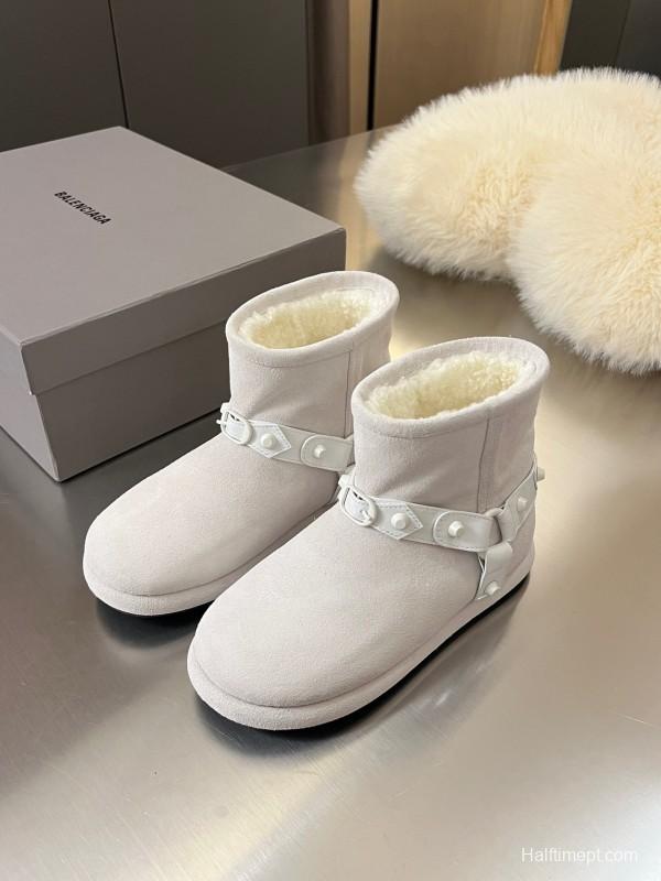 Balenciaga Fall Winter New Buckle Studded Snow Boots - LY00300