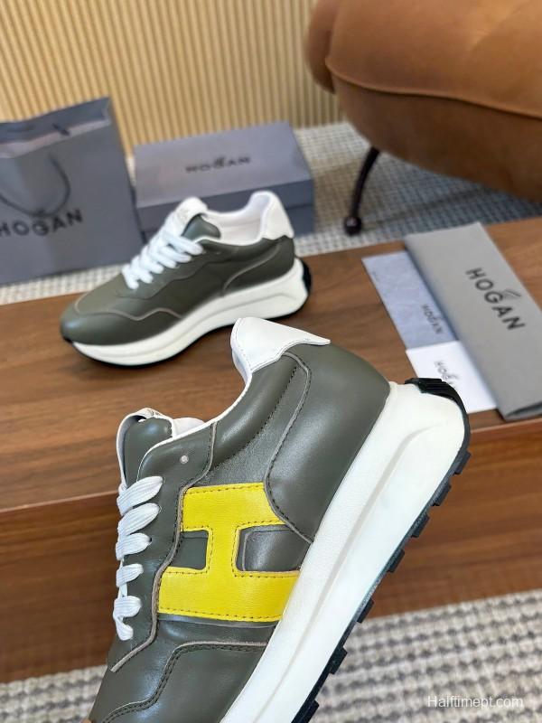 Hogan H-STRIPES Series Couple Thick Sole Dad Shoes Flying Boat Shoes Casual Sports Shoes - AS00350