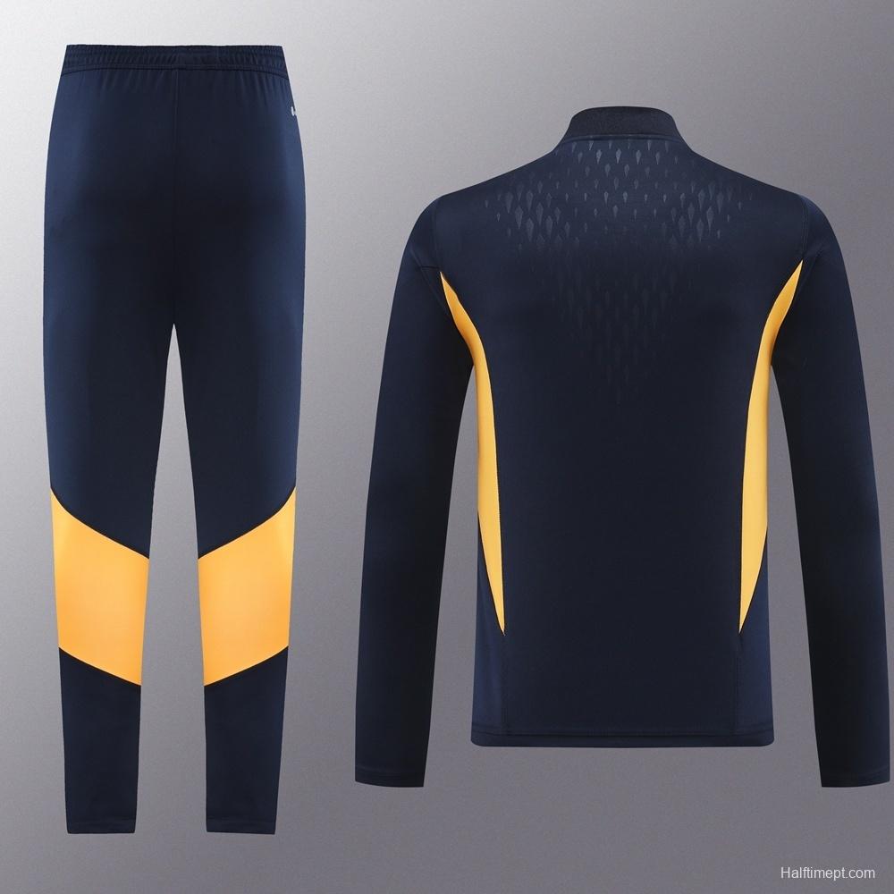 25/26 Real Madrid Royal Blue Half Zipper Jacket+Long Pants