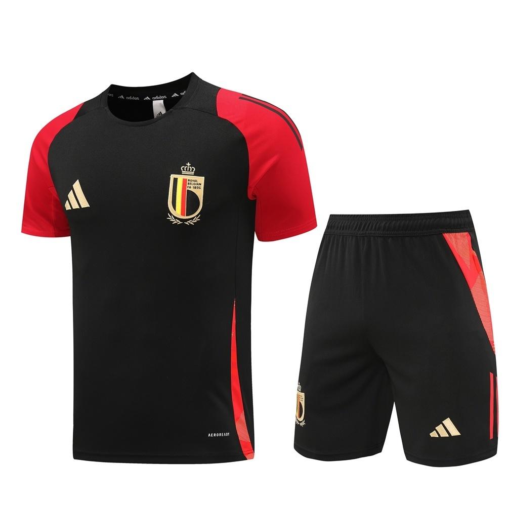 2025 Belgium Black Short Sleeve+Soccer Shorts