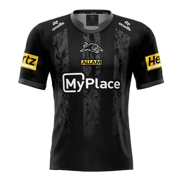 25/26 Hull FC Black with Grey Distressed Stripes Home Jersey