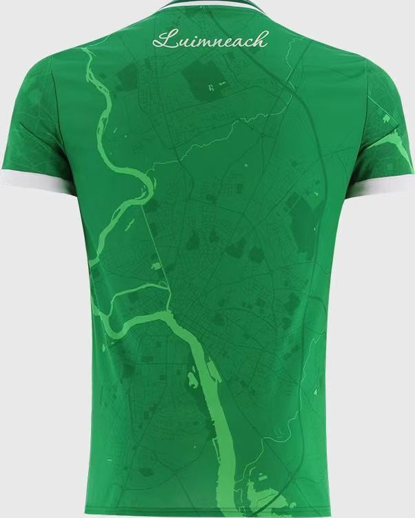 25/26 Limerick GAA Green with River Shannon Map Pattern Home Jersey