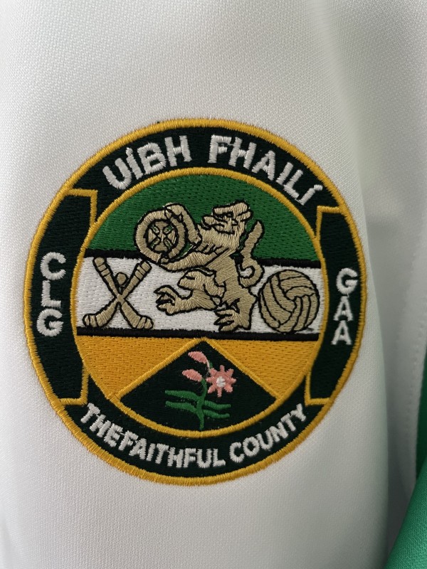 25/26 Offaly GAA White with Green Trim Away Jersey