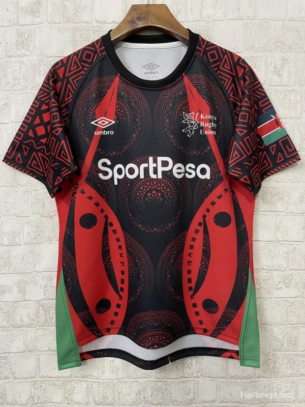 2026 Kenya Black with Red Maasai Shield and Tribal Patterns Jersey