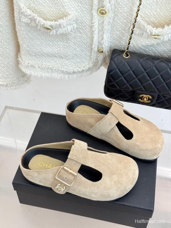 Chanel 2025 SS Minimalist Retro Birkenstock Sandals Half-Slip - KFY00280