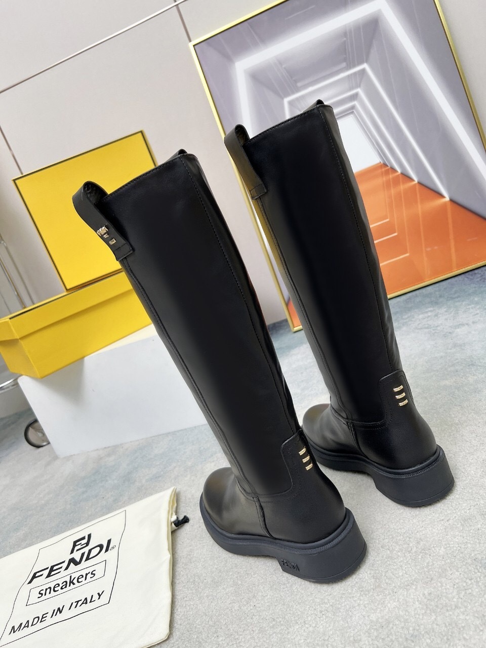 Fendi 2025/SS Fall/Winter Monogram Platform High-Top Boots - LY00480