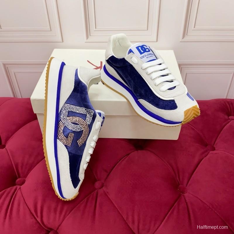 Dolce & Gabbana 2025/SS New Collection Luxury Embroidered Logo Sneakers with Imported Leather - AS00300