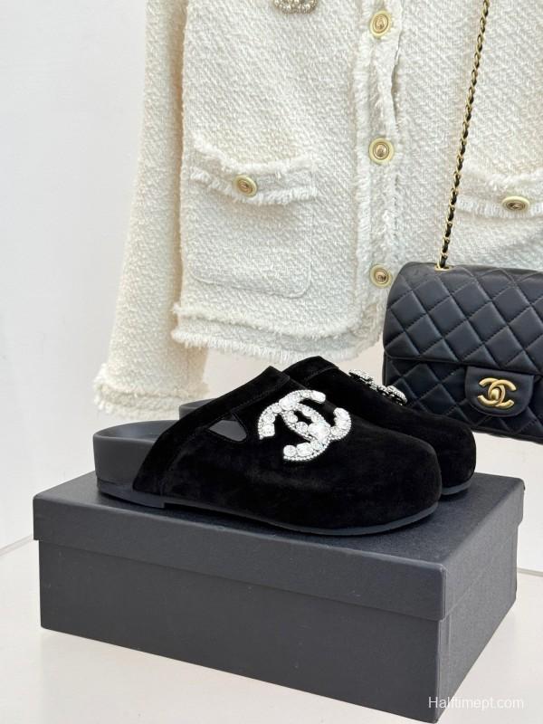 Chanel Classic CC Rhinestone Birkenstock Sandals - KFY00280