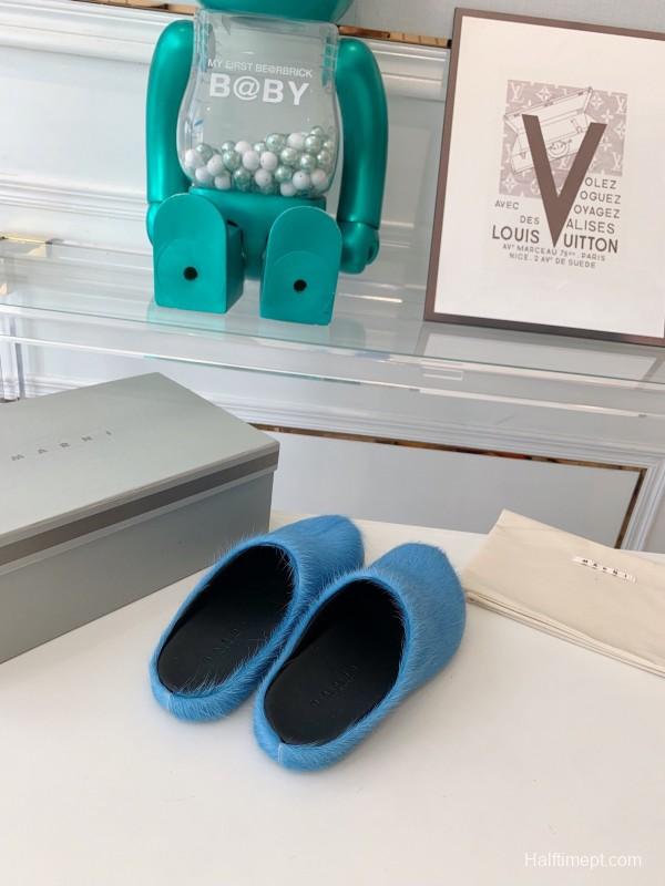 Marni 2025/SS Mule Shoes with Pony Hair - LY00