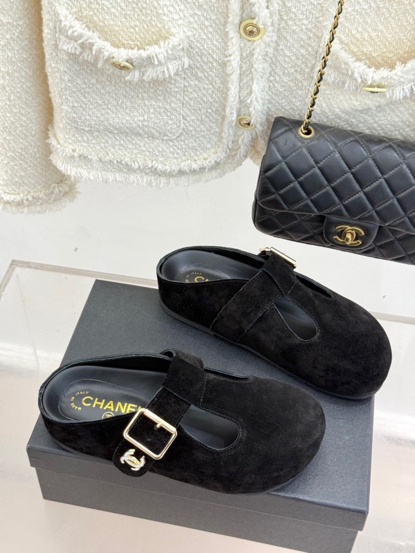 Chanel 2025 SS Minimalist Retro Birkenstock Sandals Half-Slip - KFY00280