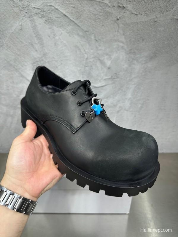Adidas Derby Shoe, Slightly Asymmetrical Round Toe Lace-Up, Imported Cowhide Leather - AS00460