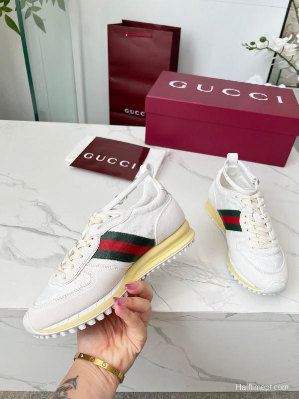 Gucci Women's Casual Shoes with GG Supreme Print and Metal Bit - AS00330