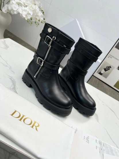 Dior 2025/ss Retro British Style Brogue New Knight Boots - LY00390