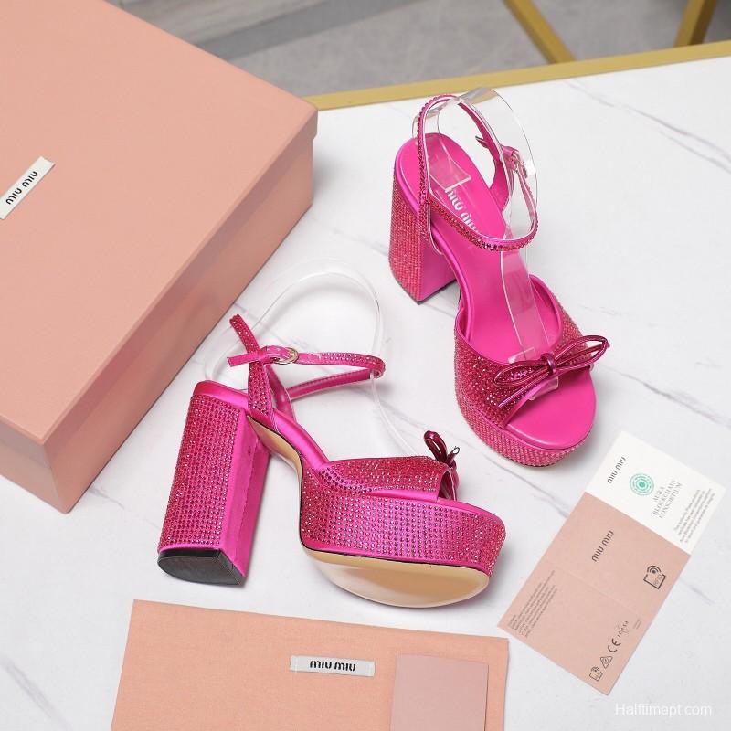 MIUMIU Bling Crystal Sandals with Swarovski Elements - KFY00340