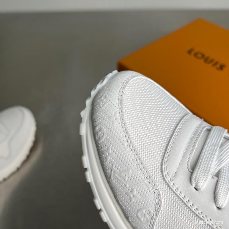 Louis Vuitton Run Away Leather Round Toe Lace-Up Low Top Casual Shoes - YC